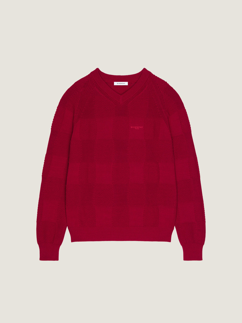 CHECKED SWEATER IN COTTON KNIT 1