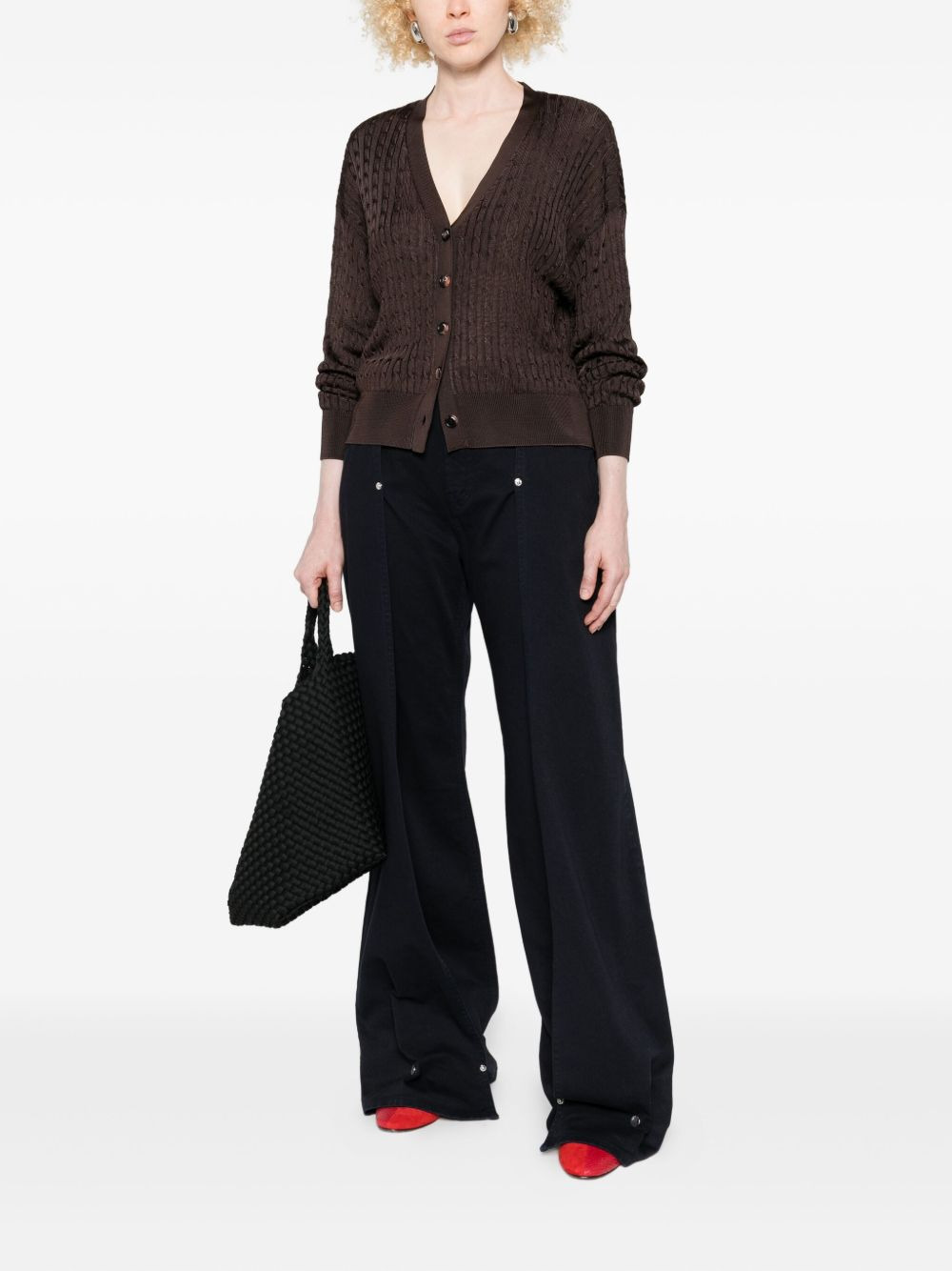 cable-knit button cardigan - 2