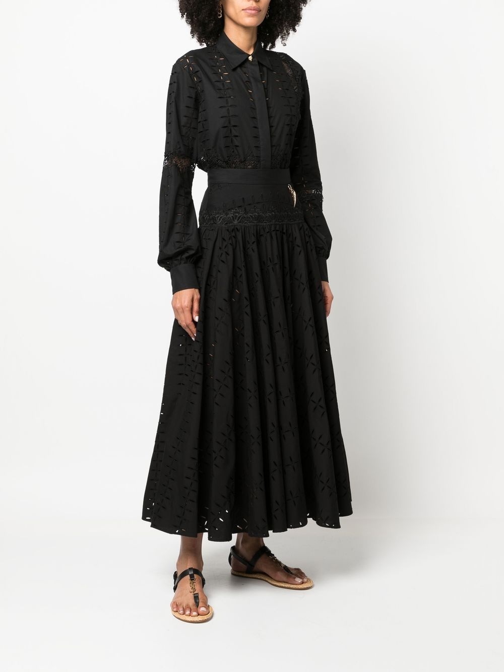 broderie anglaise A-line skirt - 3