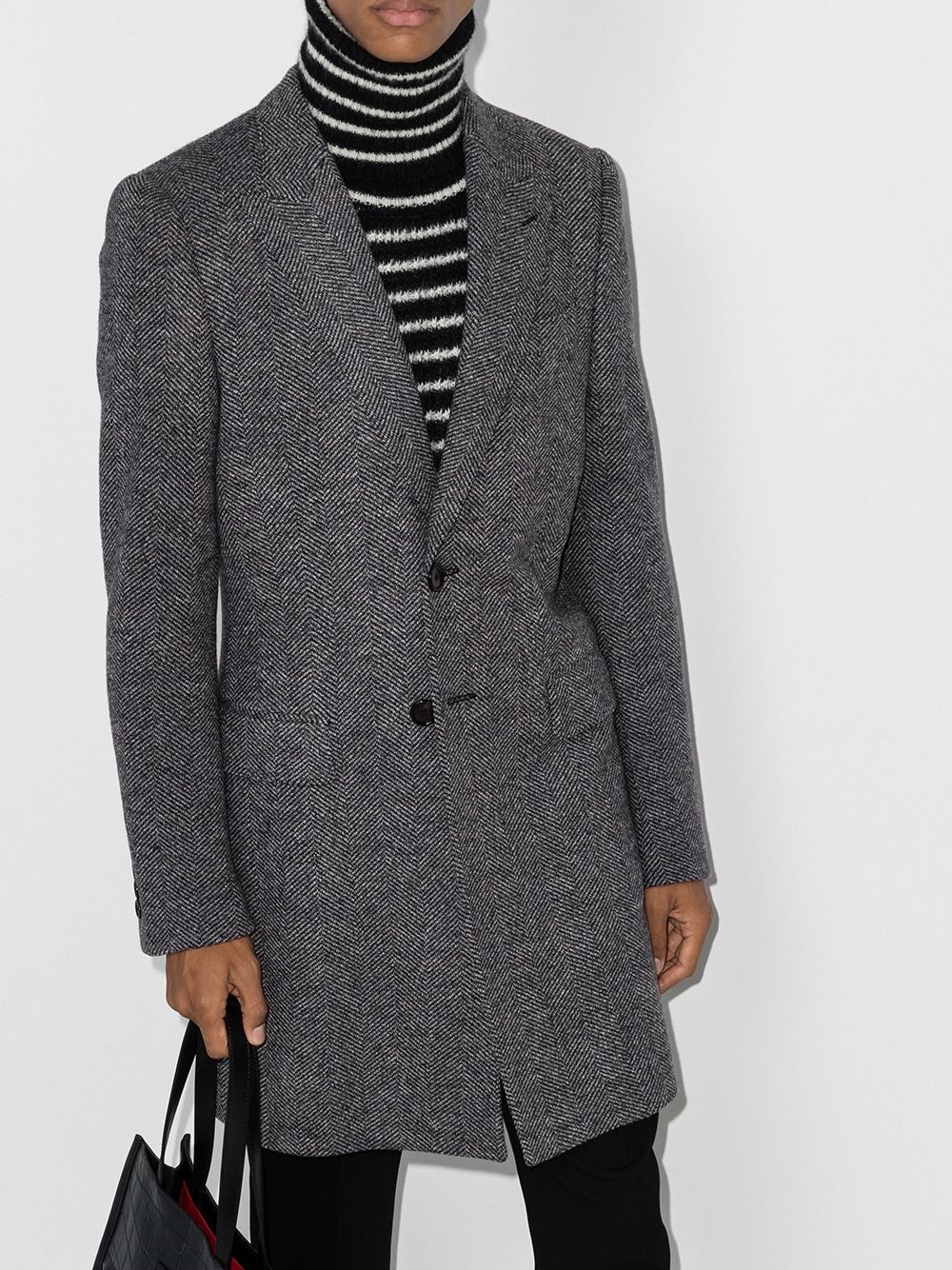 single-breasted tailored coat - 2