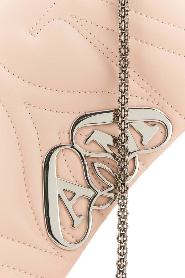 Alexander McQueen Pastel pink leather mini Seal clutch
