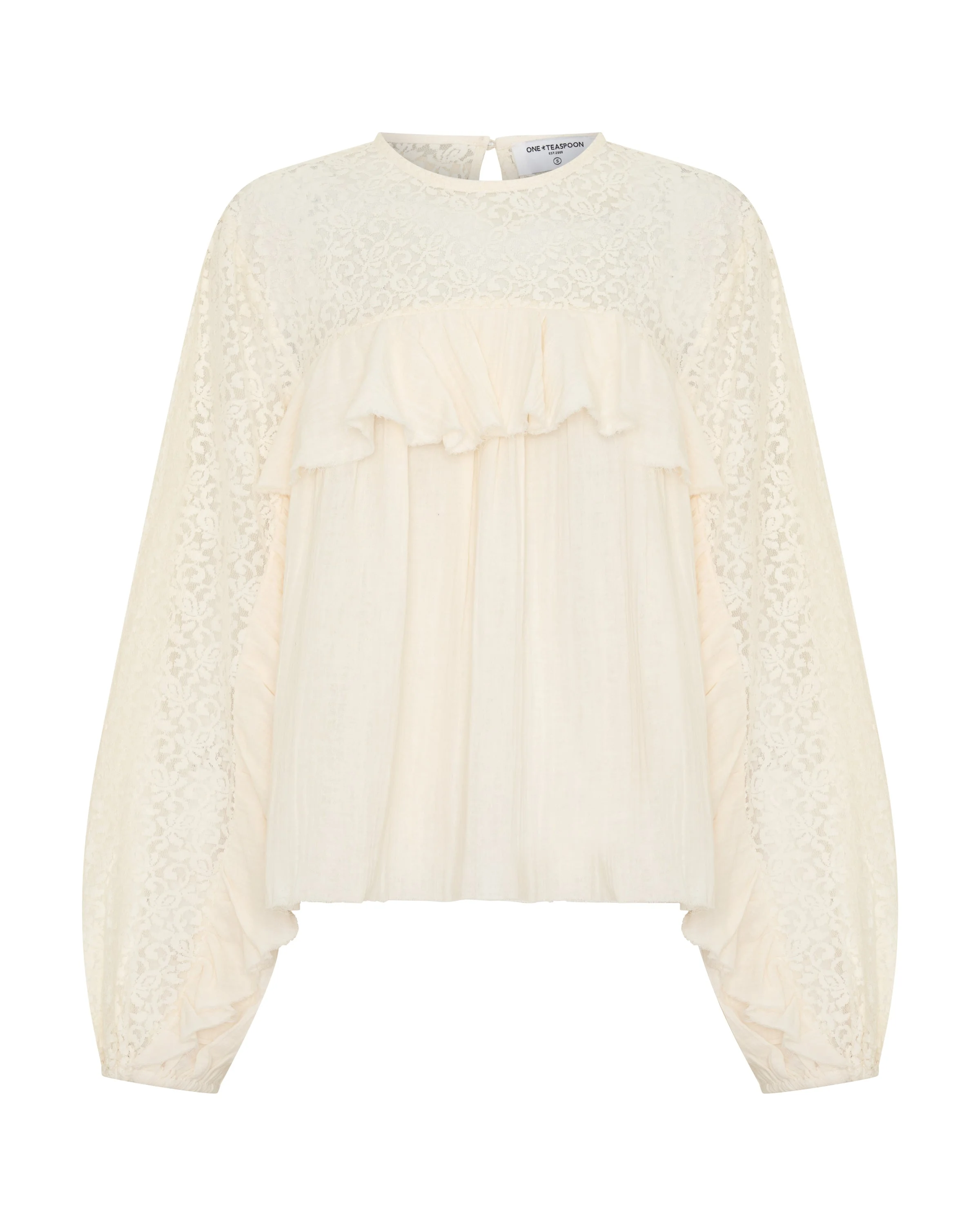 Willow Haven Frill Longsleeve Blouse - Ivory - 1