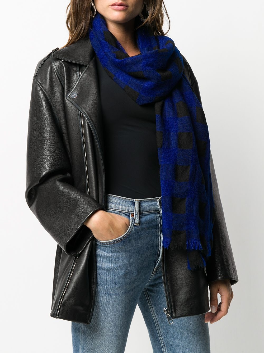 bold check scarf - 2