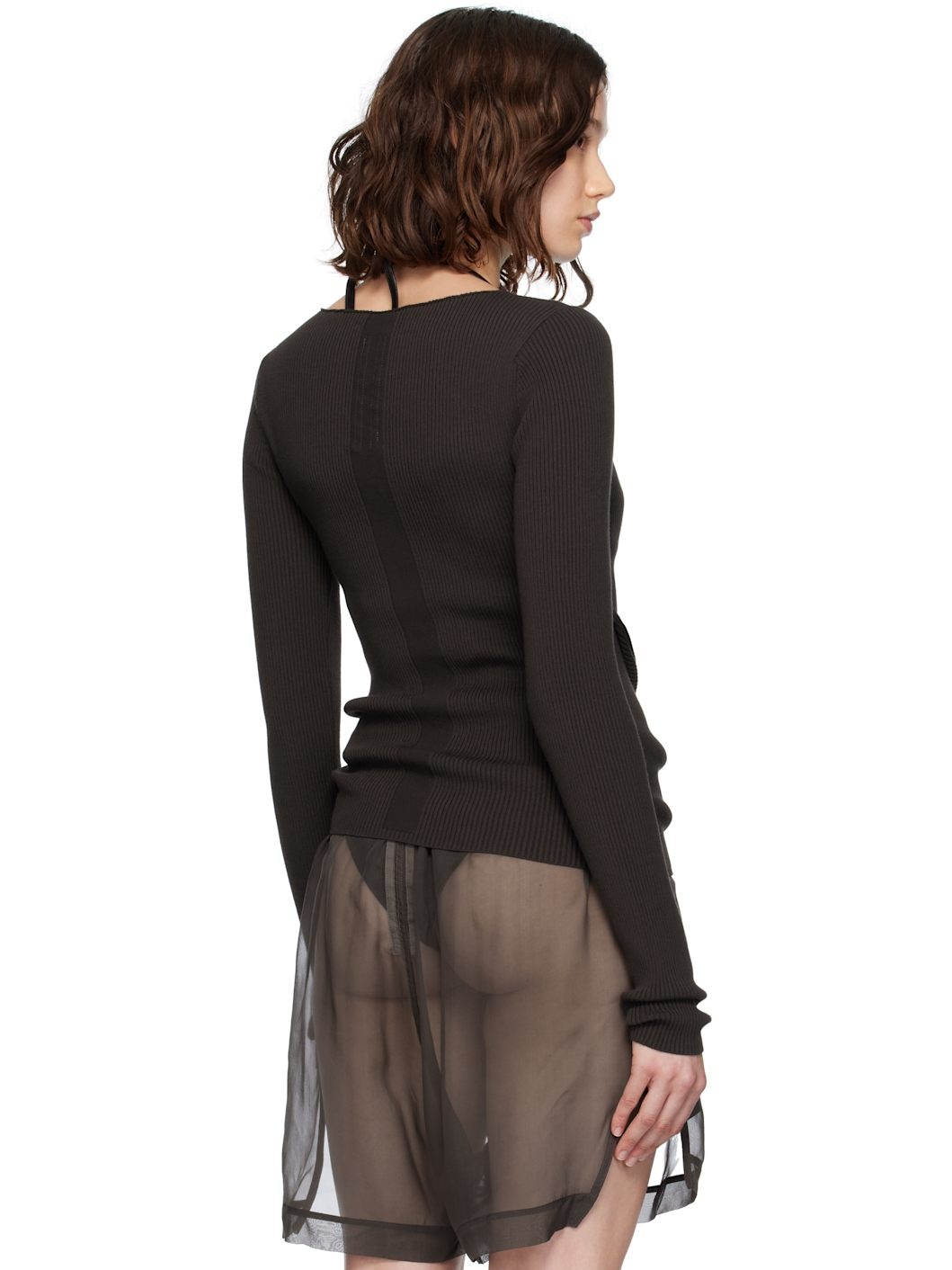Brown Concordians Ribbed Knit Babel Sweater - 3