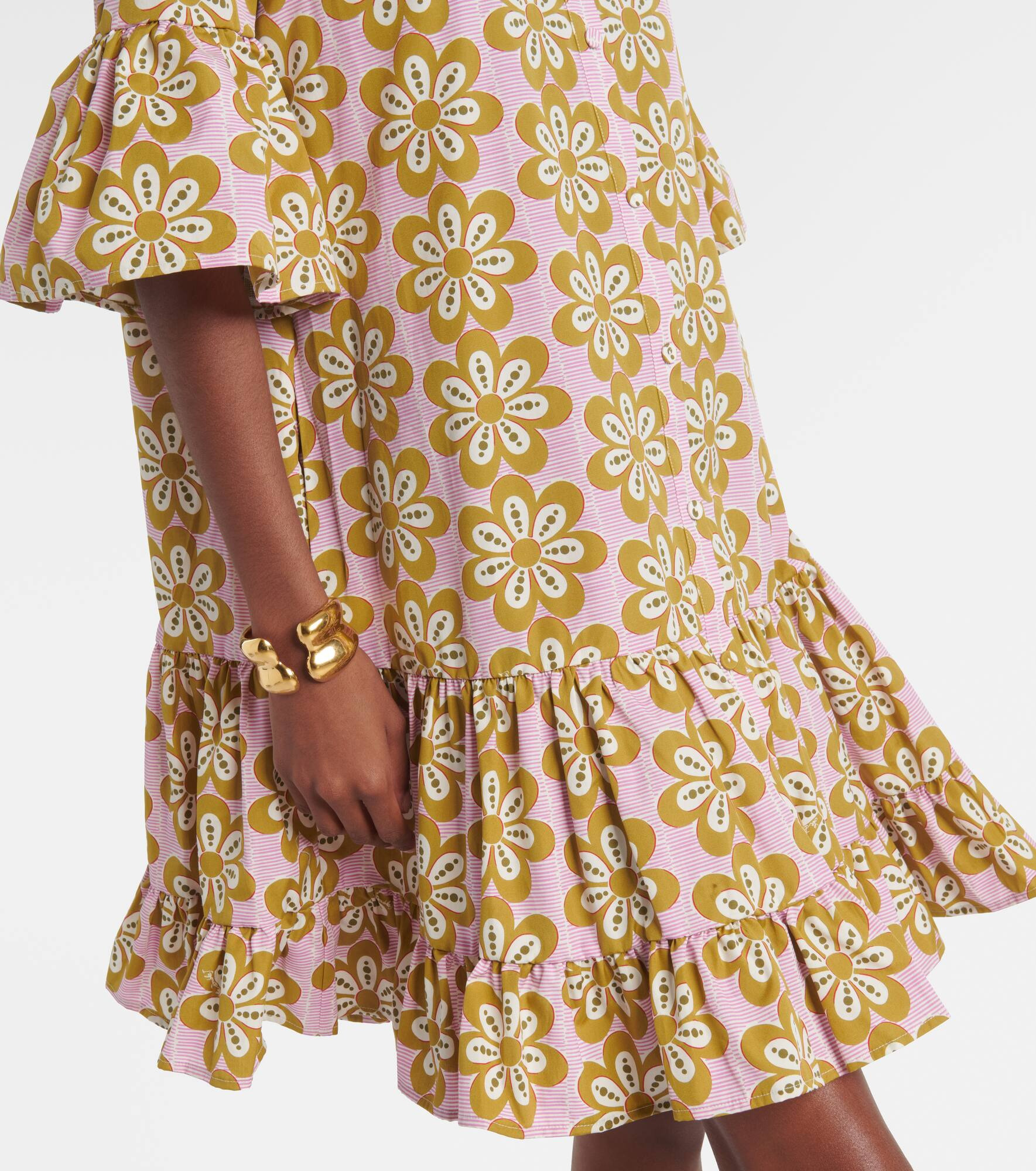 Choux floral cotton poplin shirt dress - 5