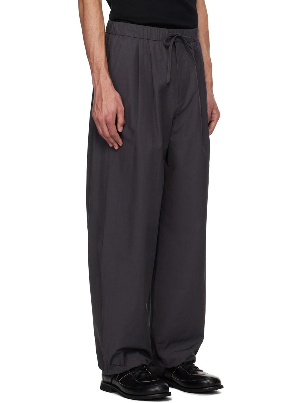 Gray Drawstring Trousers - 2