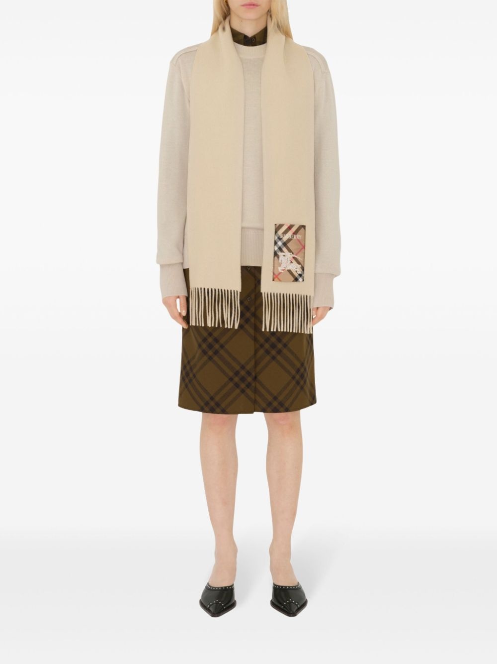 cashmere fringed scarf - 6