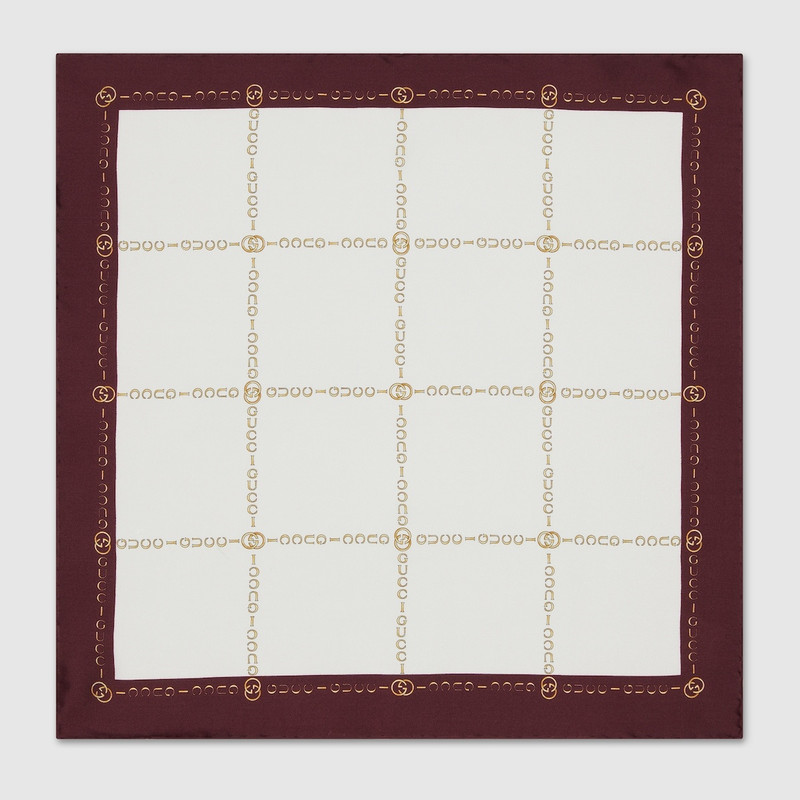 Interlocking G Gucci chain silk pocket square 1