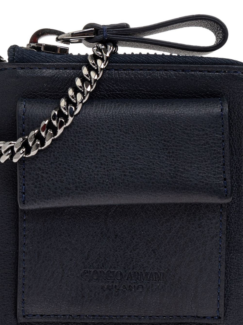 chain zip leather wallet 5