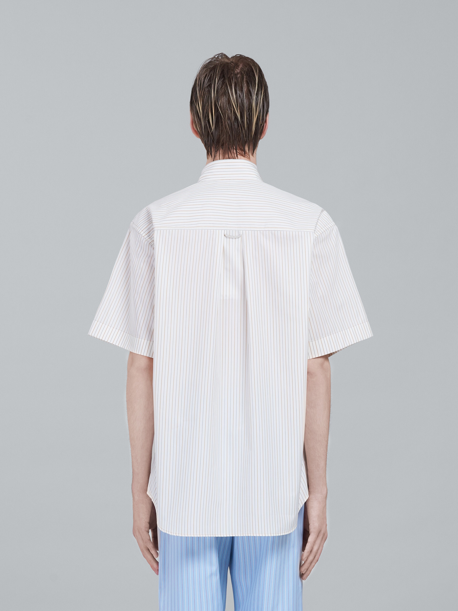 WHITE STRIPED POPLIN SHIRT - 3