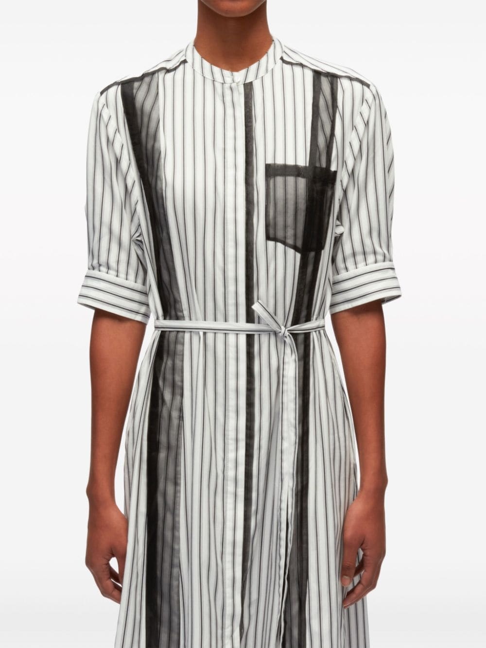 striped midi shirtdress - 6