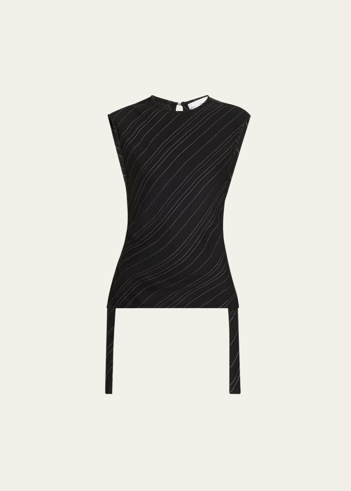 Trina Woven Stripe Tie Top - 1