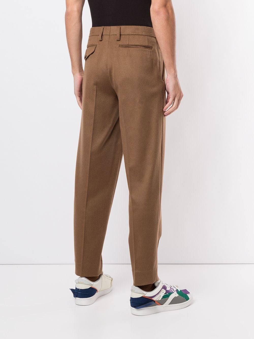 fine knit pleated detail trousers - 4