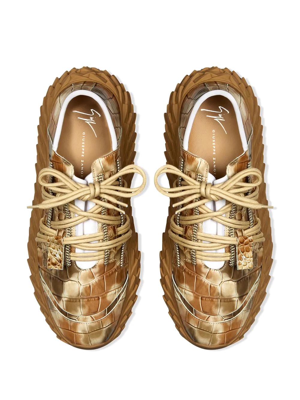 Urchin crocodile-effect leather sneakers - 4