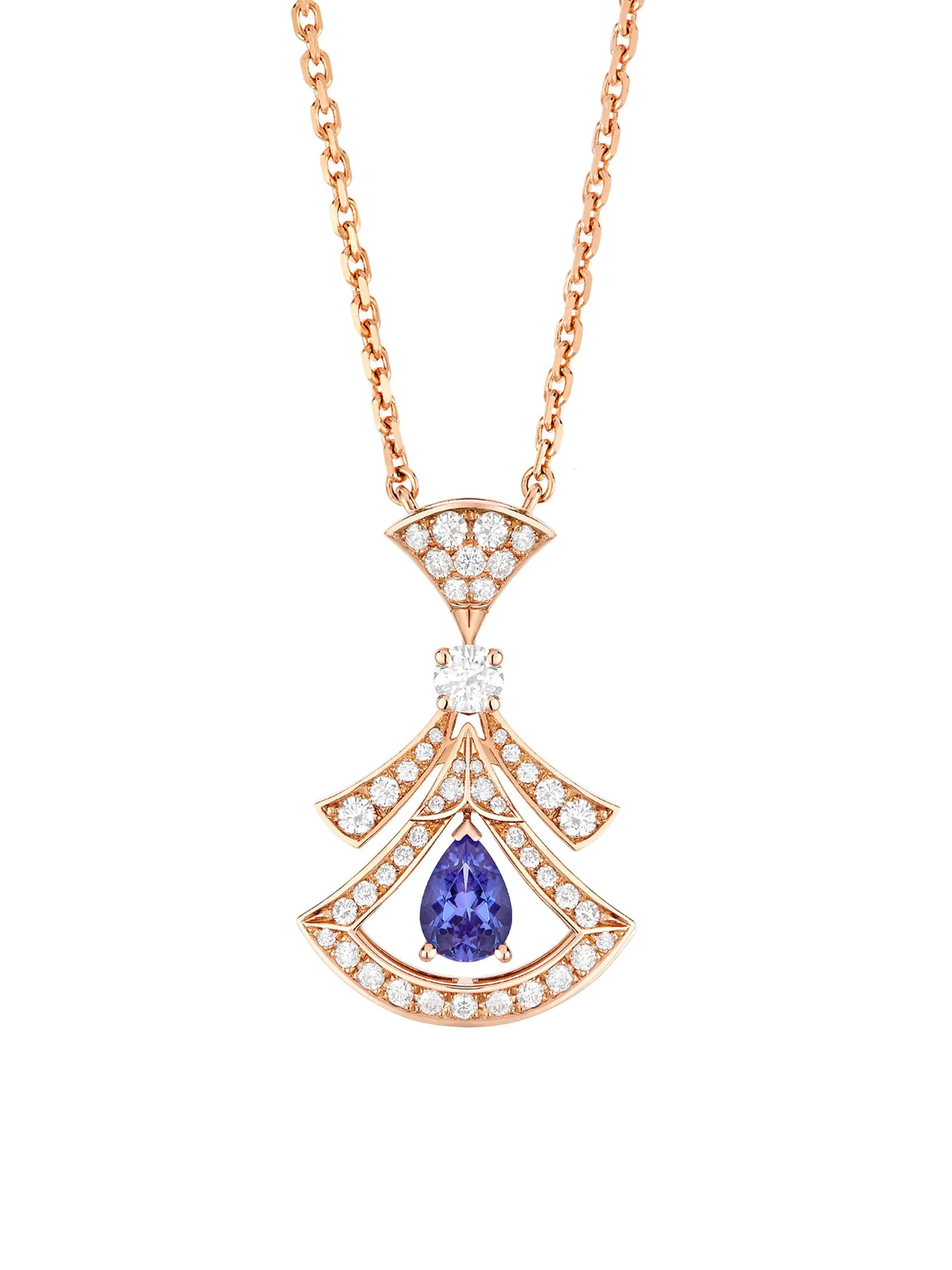 Women's Divissima 18K Rose Gold, 0.46 TCW Diamond & Tanzanite Pendant Necklace - Rose Gold - 1