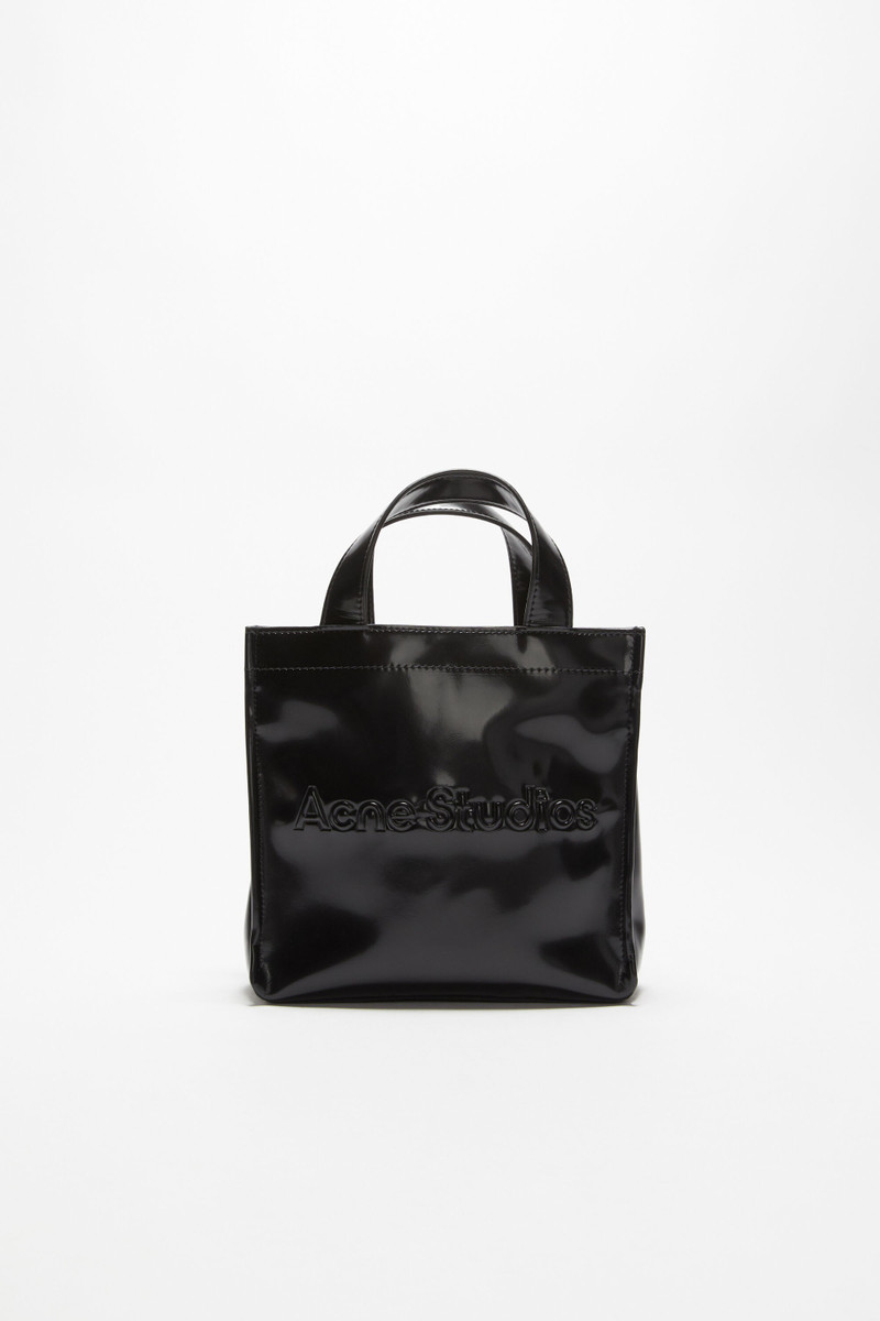 Logo mini shoulder tote bag - Black 1