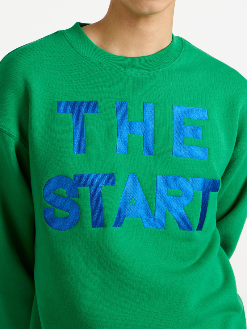 JW Anderson MENS 'THE START' SWEATSHIRT IN BRIGHT GREEN outlook