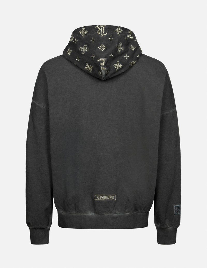 EVISU Monogram Embroidery Garment Dye Oversized Hoodie outlook