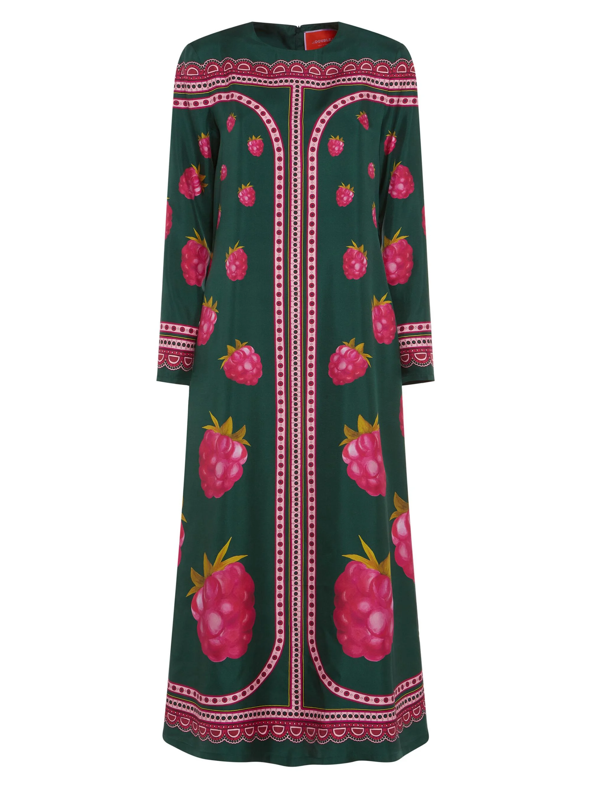 Women's Long Sleeve Swing Dress - Lamponi Placee Emerald - 1
