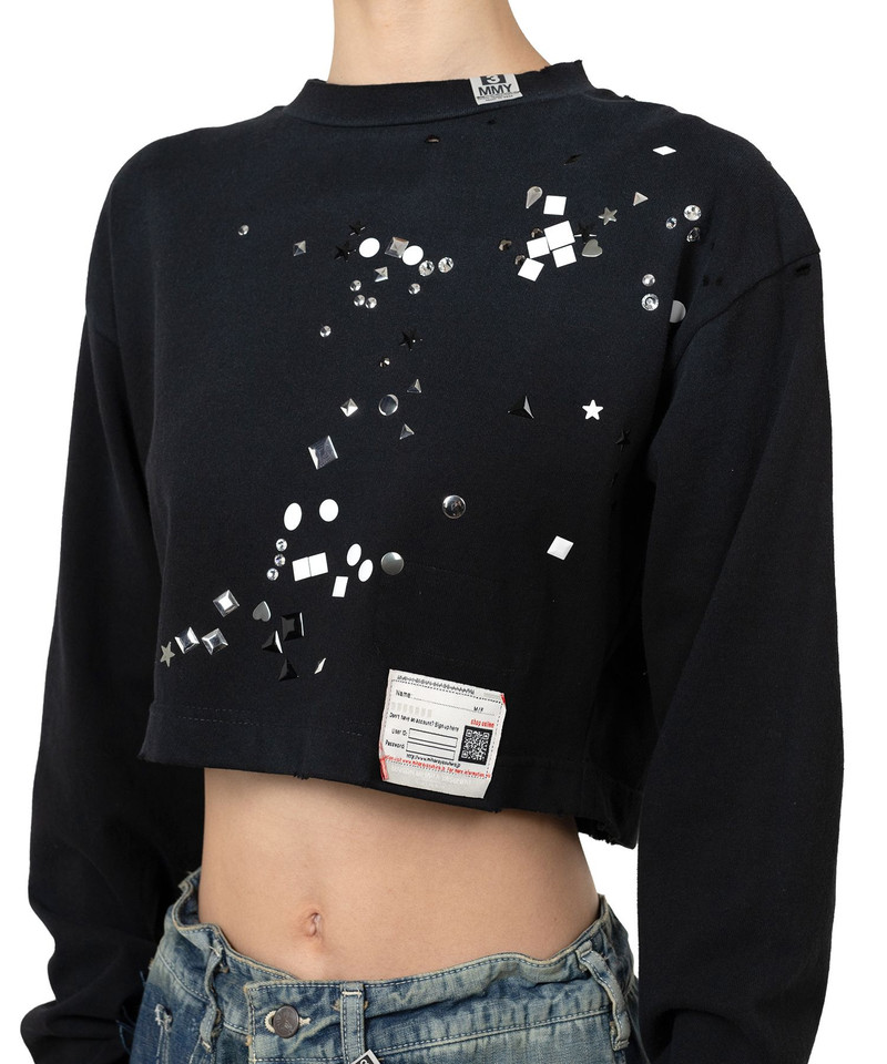 Embellished Cropped Long Sleeve T-shirt 15
