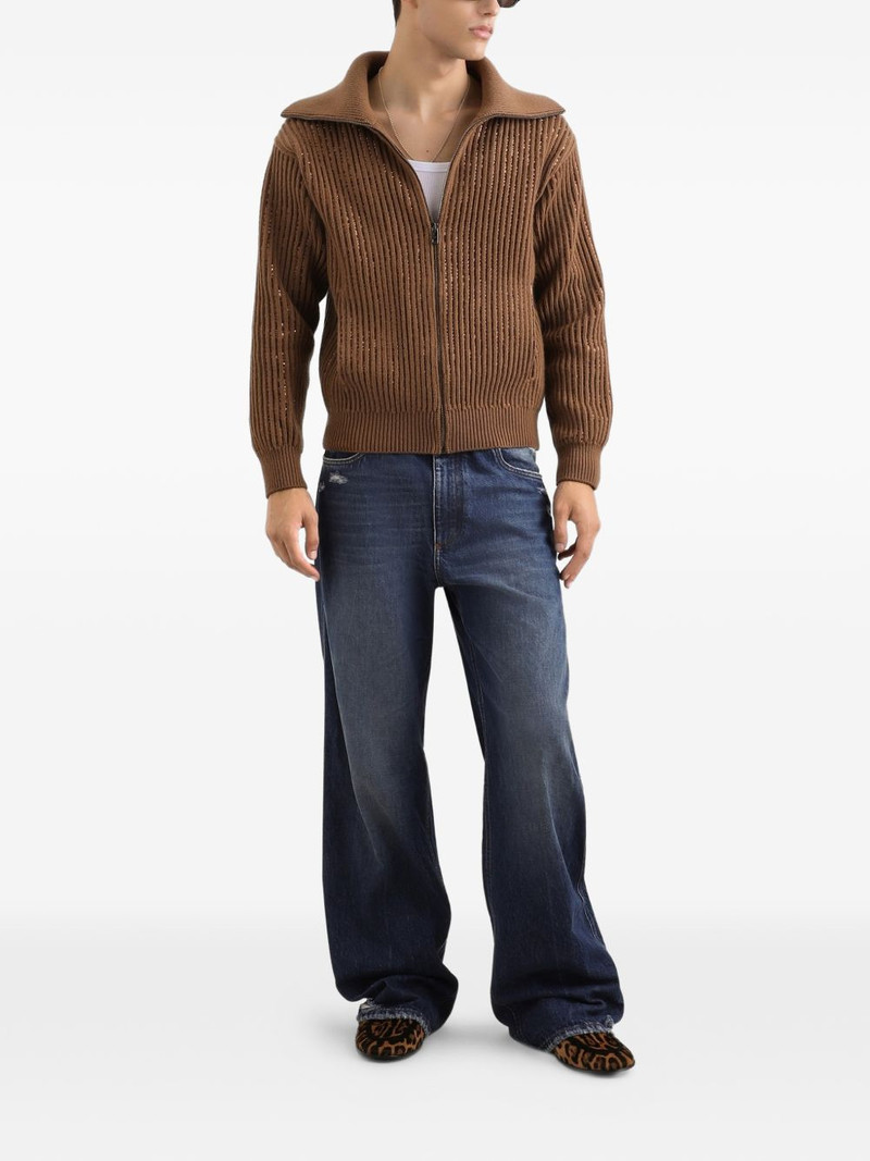 Dolce & Gabbana zip-up ribbed cardigan outlook