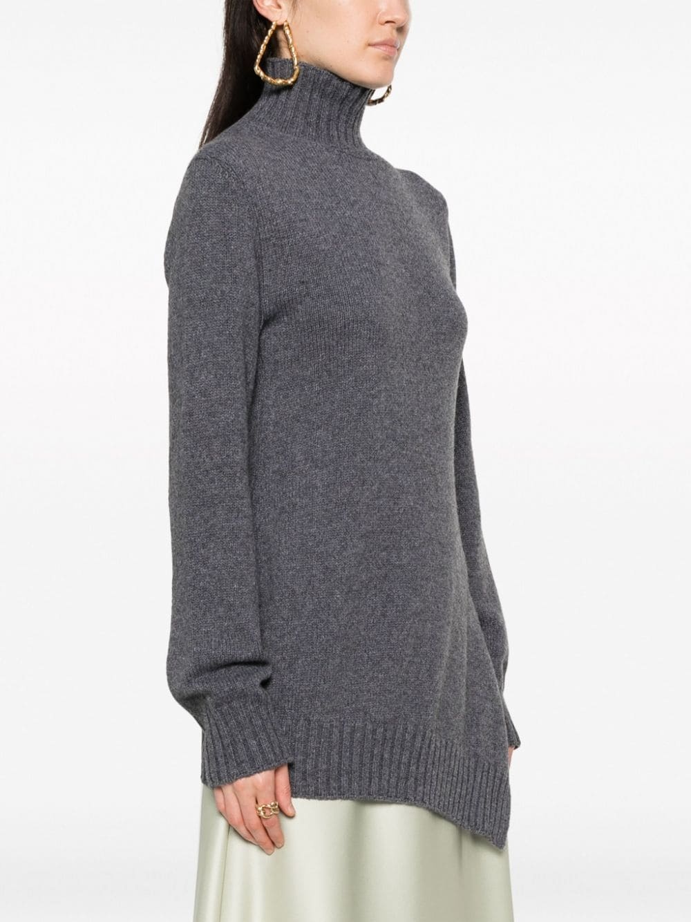 waffle-knit asymmetric jumper - 3