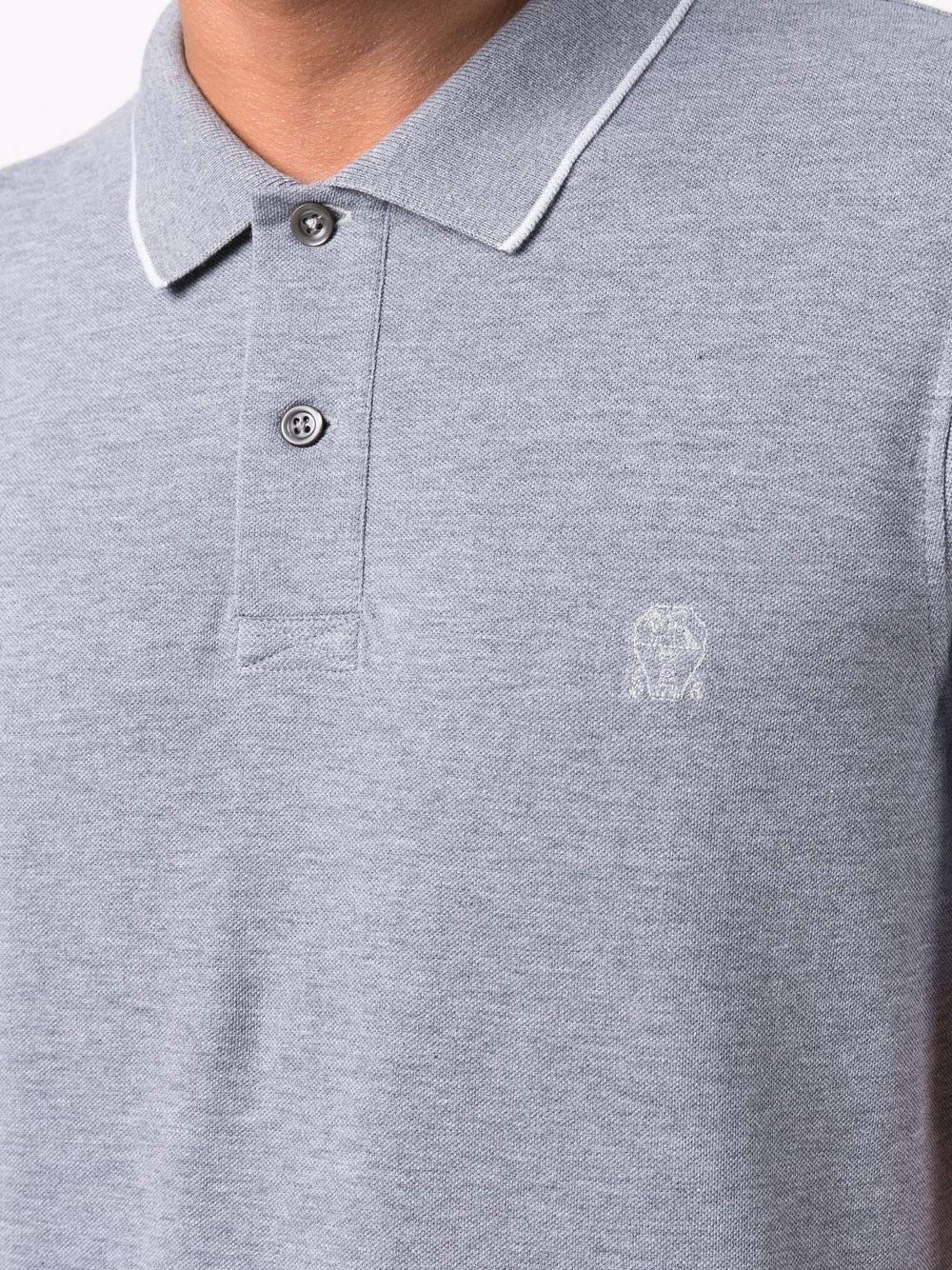 logo embroidered polo shirt - 5