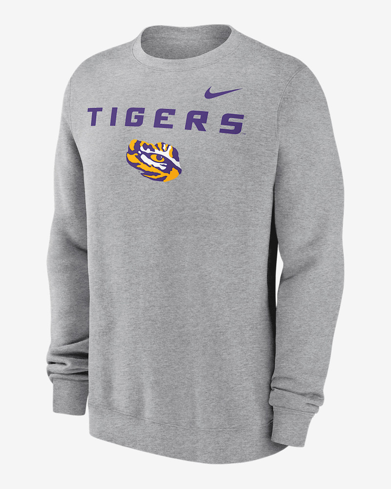 LSU Tigers Primetime Primary Stack Men's Nike College Pullover Crew 1