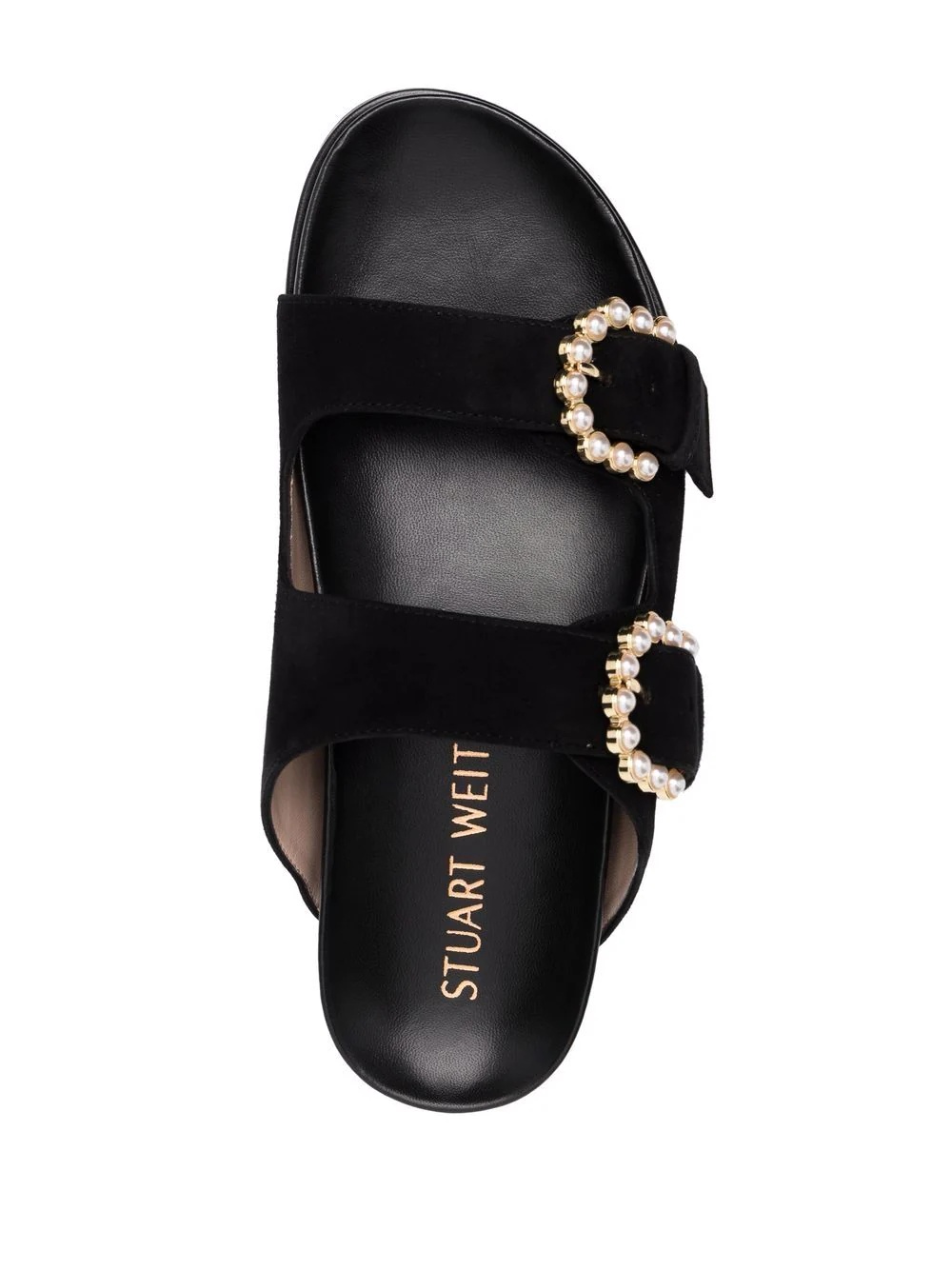 pearl-embellished suede sandals - 4