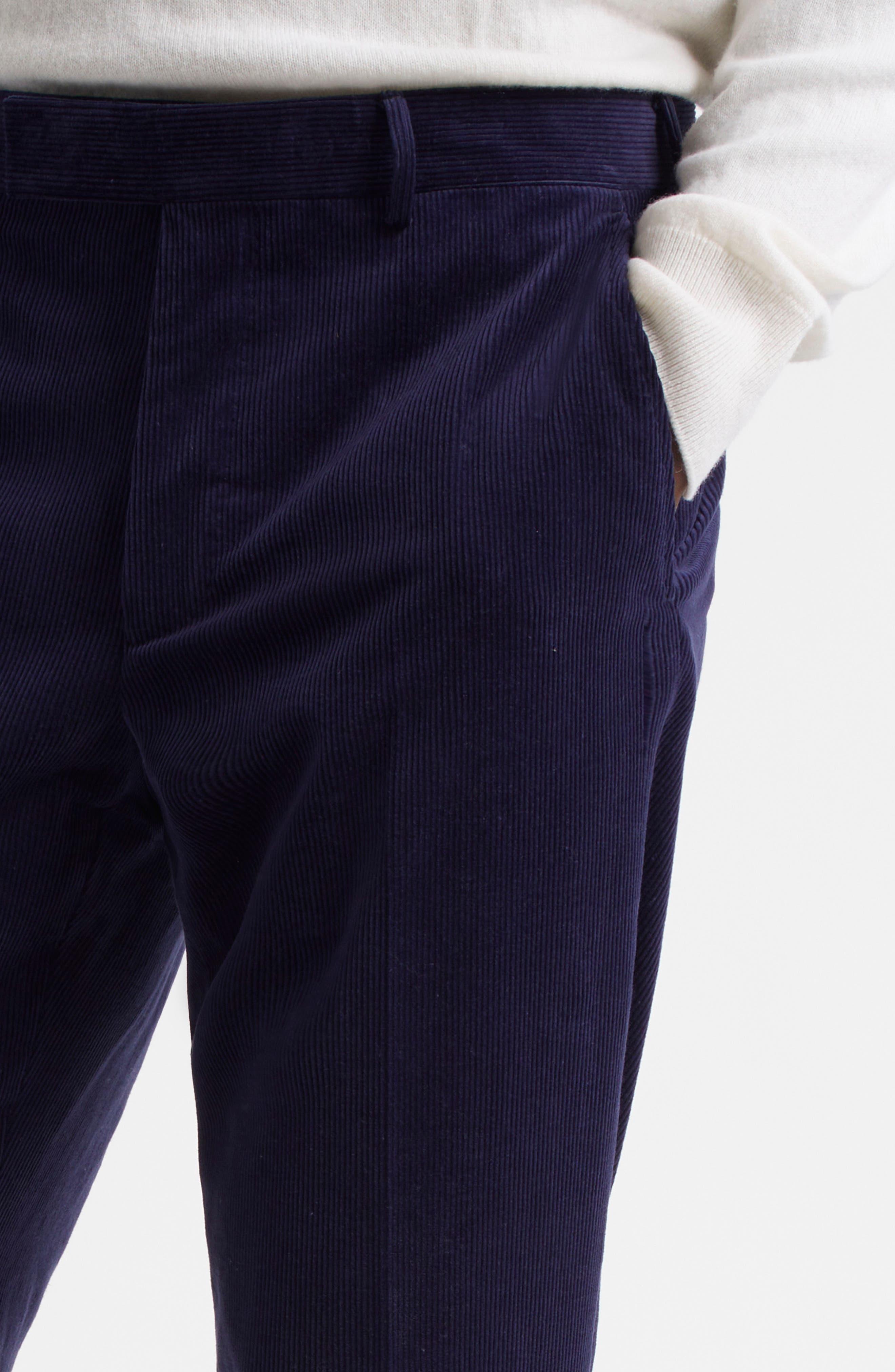 ZEGNA Cashco Corduroy Dress Pants in Navy at Nordstrom - 4