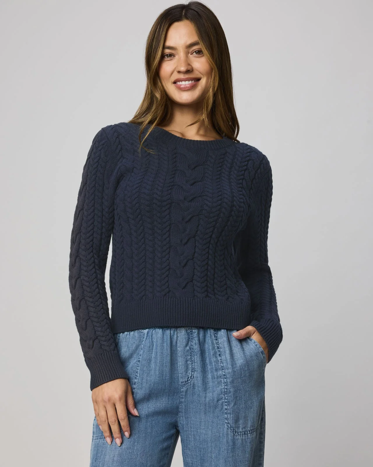Annabella Cable Knit Sweater - 1
