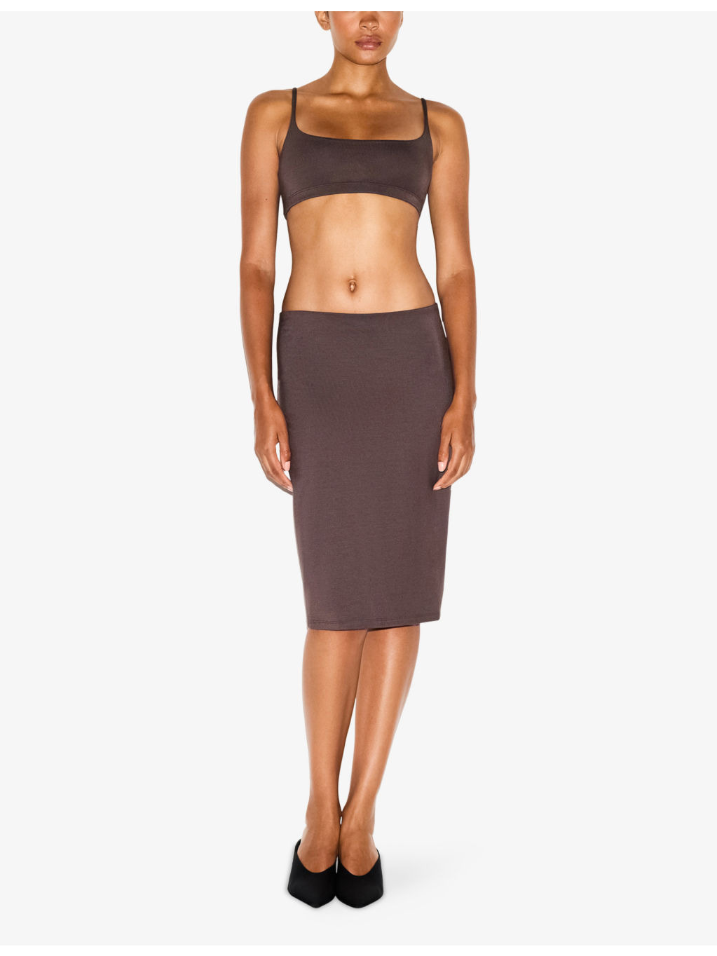 Smooth Lounge Stretch-Modal Midi Skirt - 2