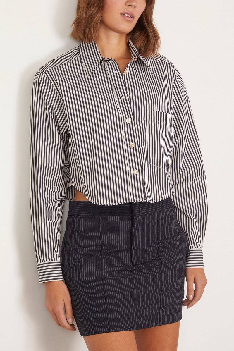 Fleora Top in Black/Ecru 3