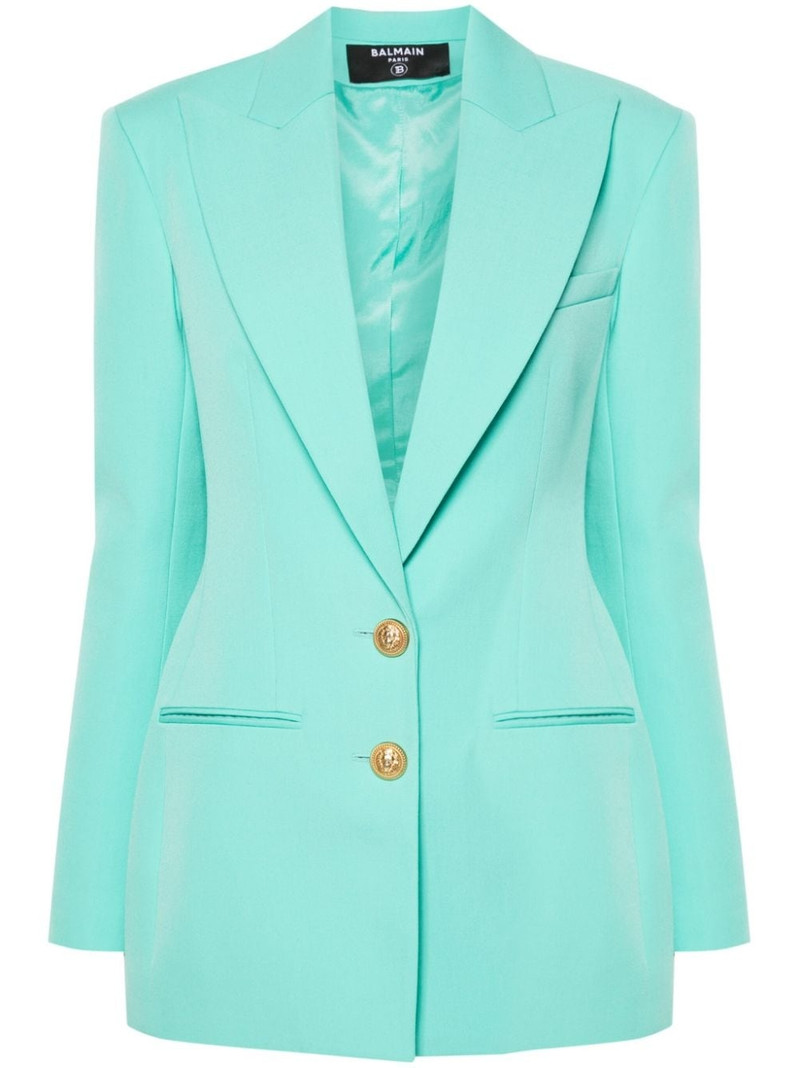 처녀 모직 단식 blazer 1