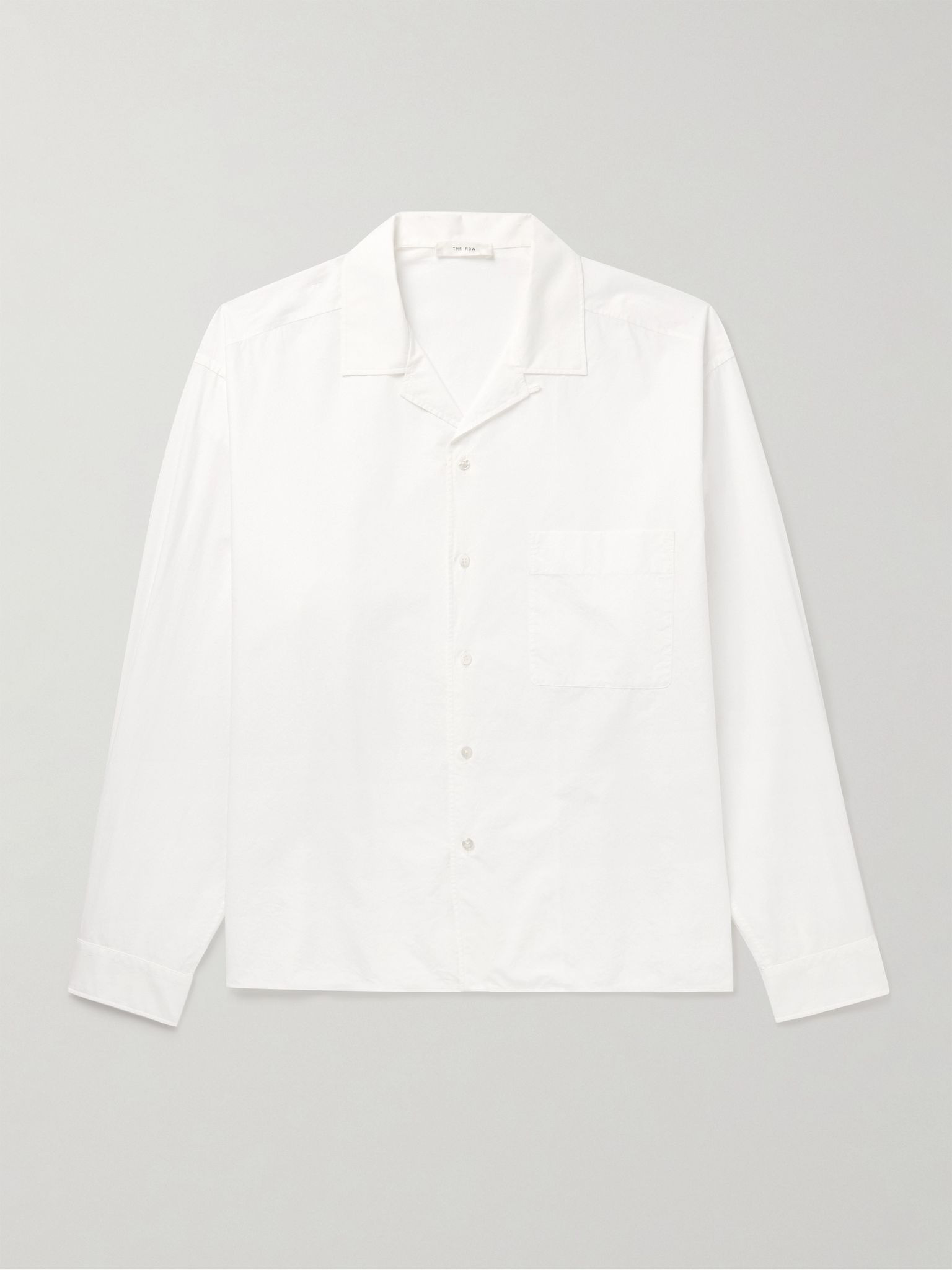 Elijas Convertible-Collar Cotton-Poplin Shirt White - 1