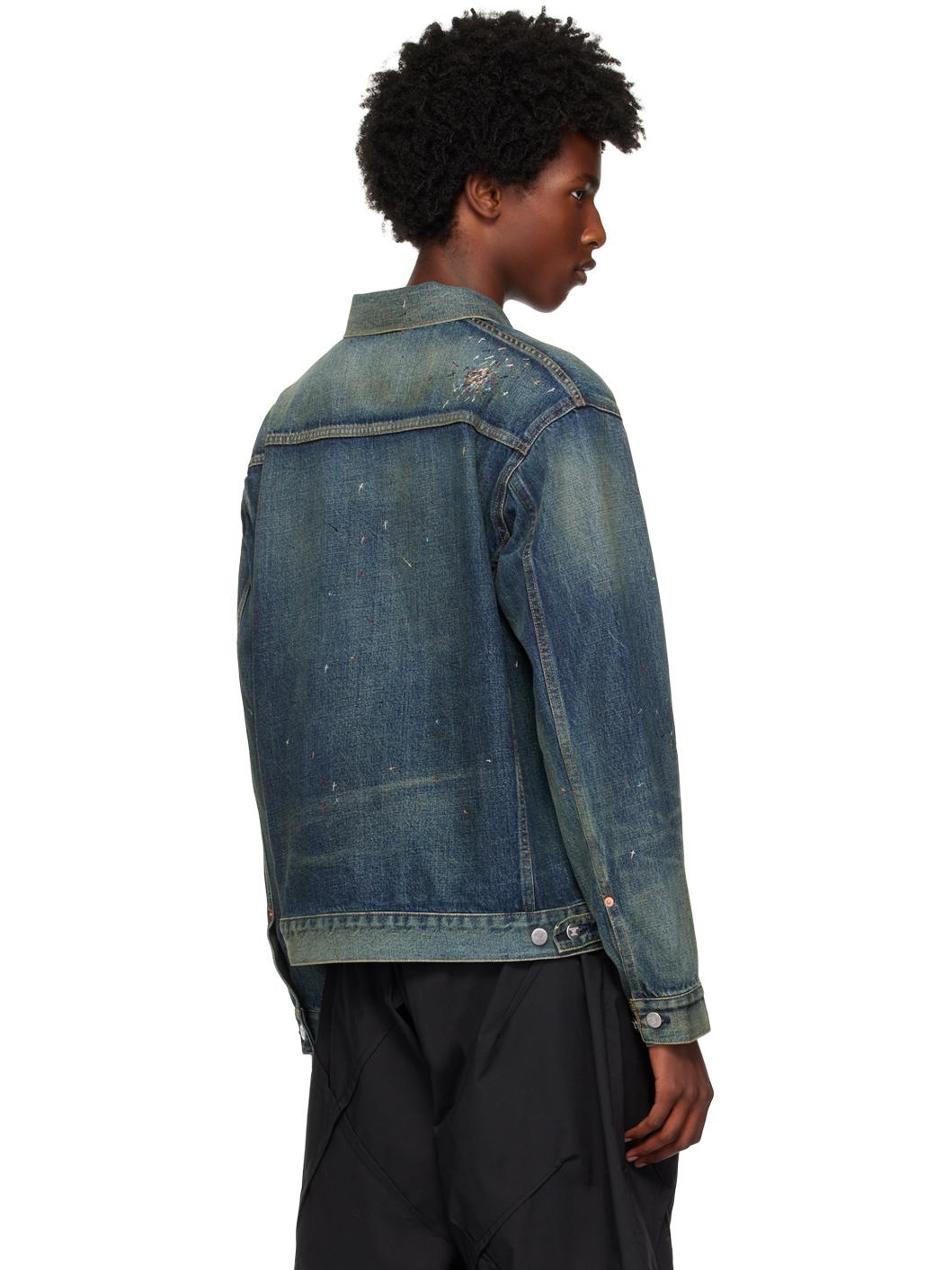 Blue Distressed Denim Jacket - 3
