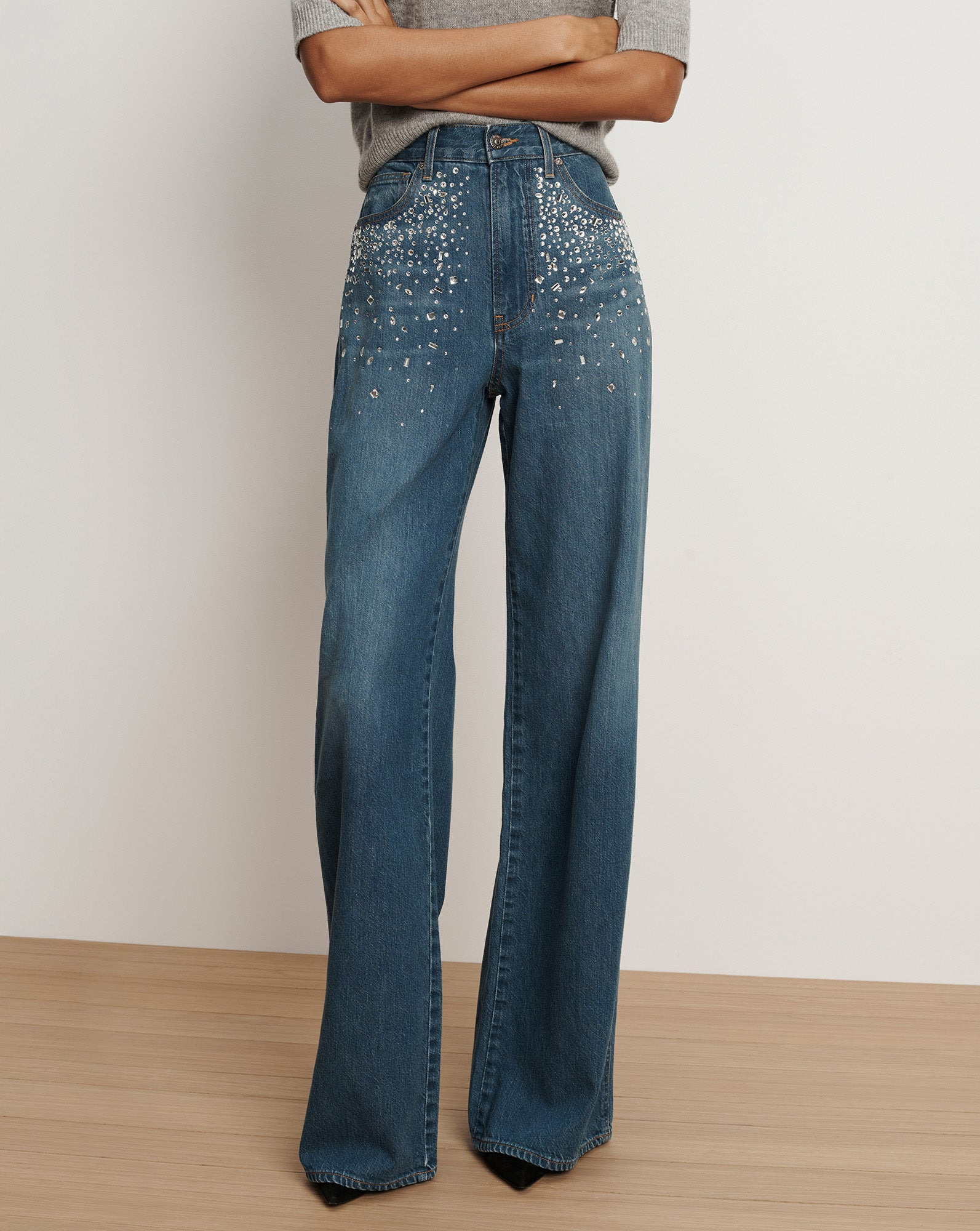 KASEY CRYSTAL WIDE-LEG JEAN - 3