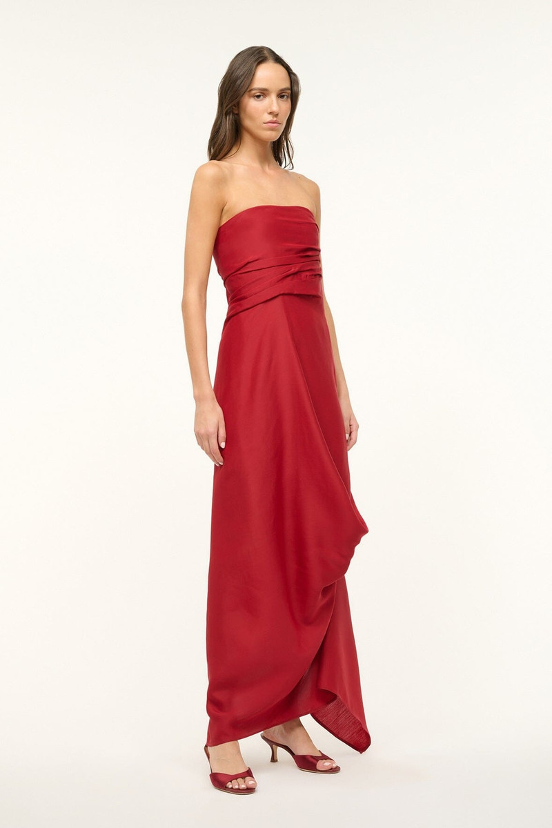 STAUD CARAVAGGIO DRESS ROUGE 4