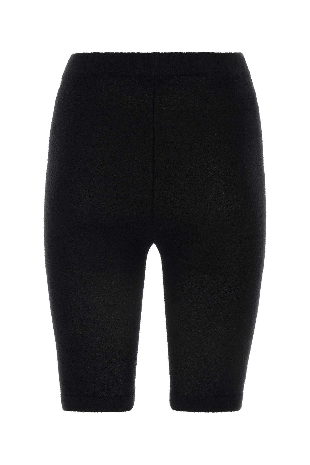 Balenciaga Women Black Stretch Terry Fabric Leggings - 2