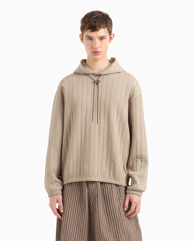 EMPORIO ARMANI HOODED JERSEY SWEATSHIRT WITH NYLON INSERTS outlook