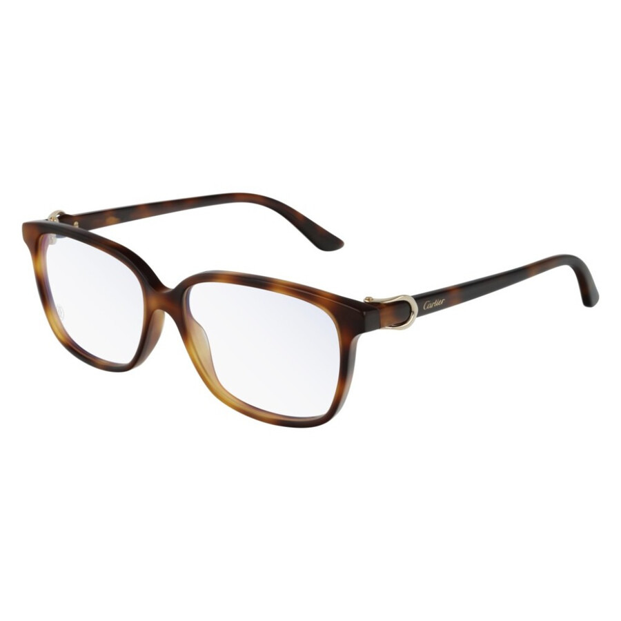 Cartier C Decor Demo Rectangular Ladies Eyeglasses CT0187O 006 55 - 1