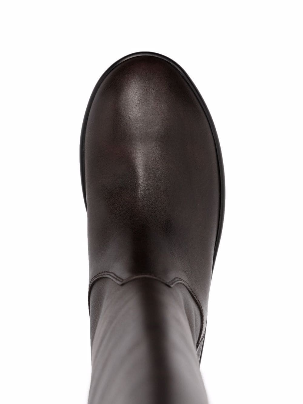 knee-length leather boots - 4