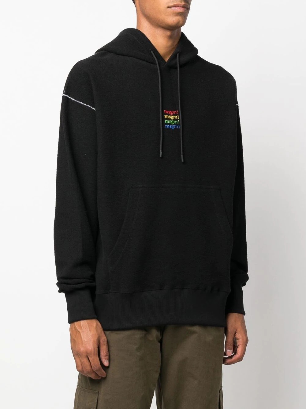 logo-embroidered hoodie - 3