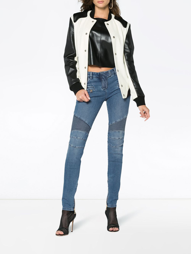Balmain Blue Moto Skinny Jeans outlook