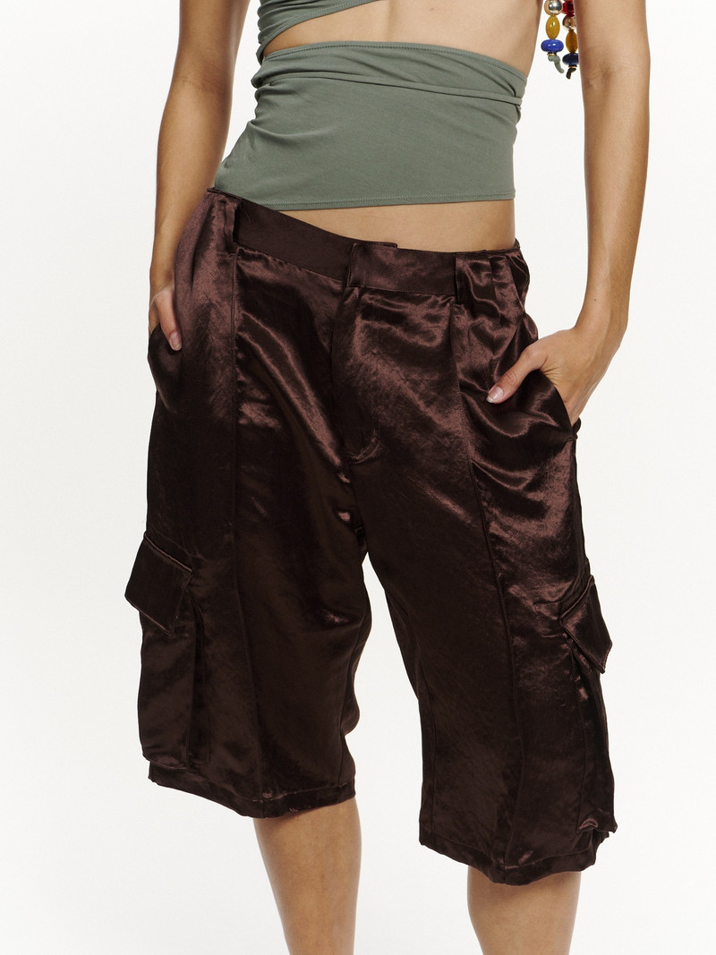SATIN CARGO SHORTS 8