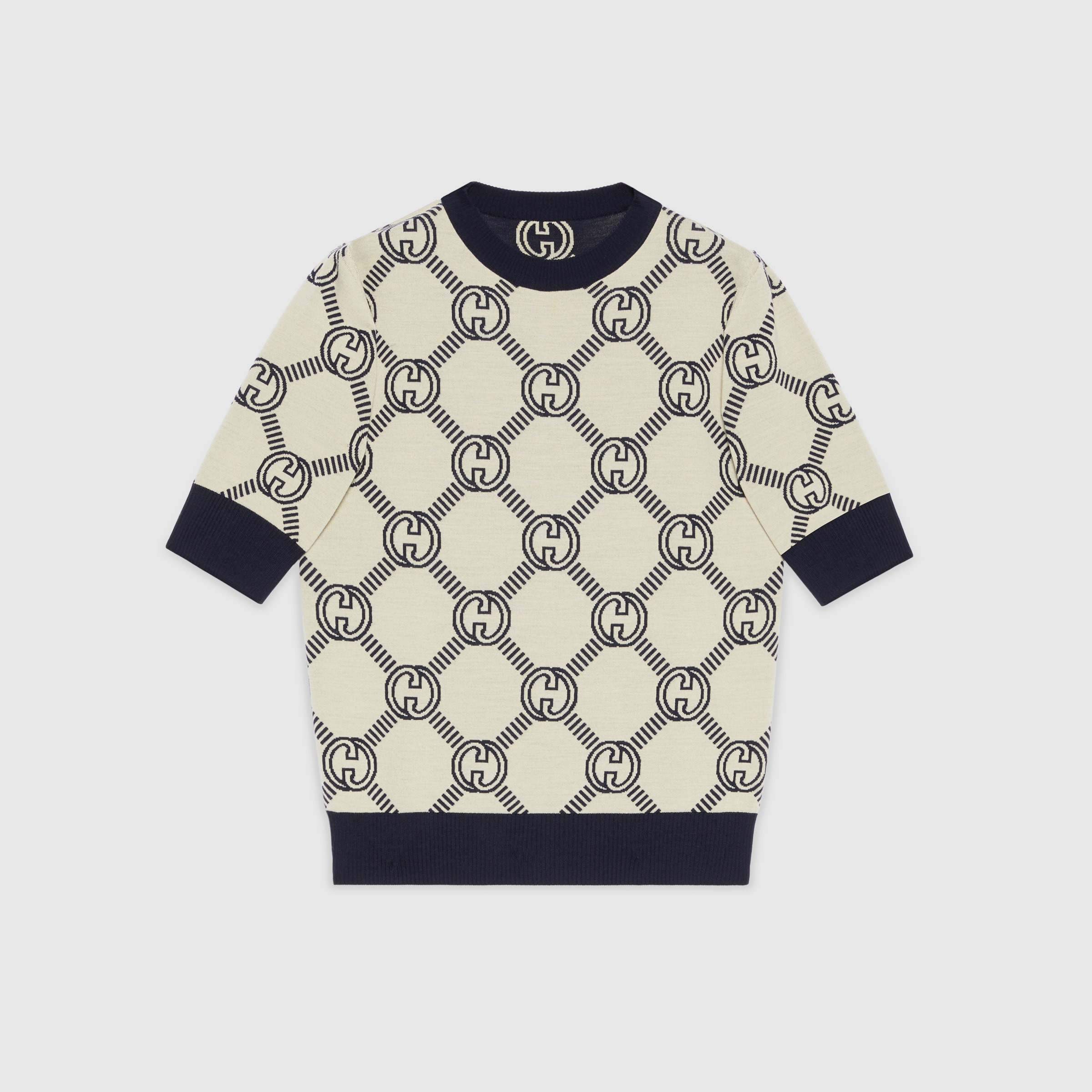Reversible GG wool jacquard top - 4