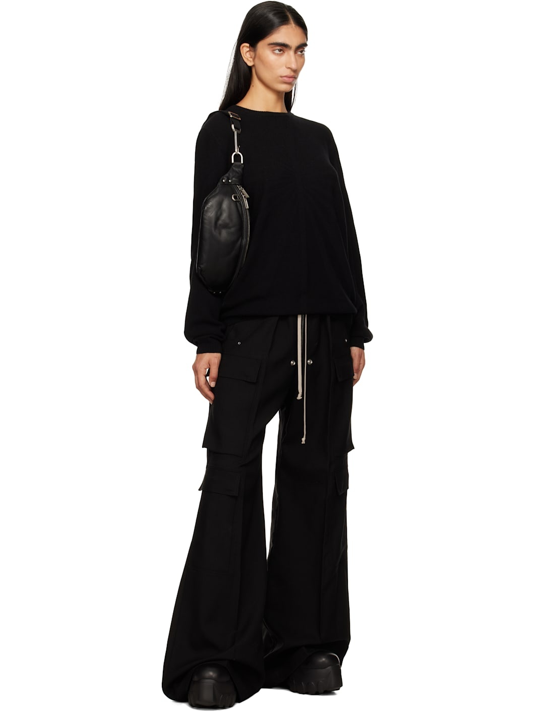 Moncler + Rick Owens Black Wool and Cashmere Sweater - 5