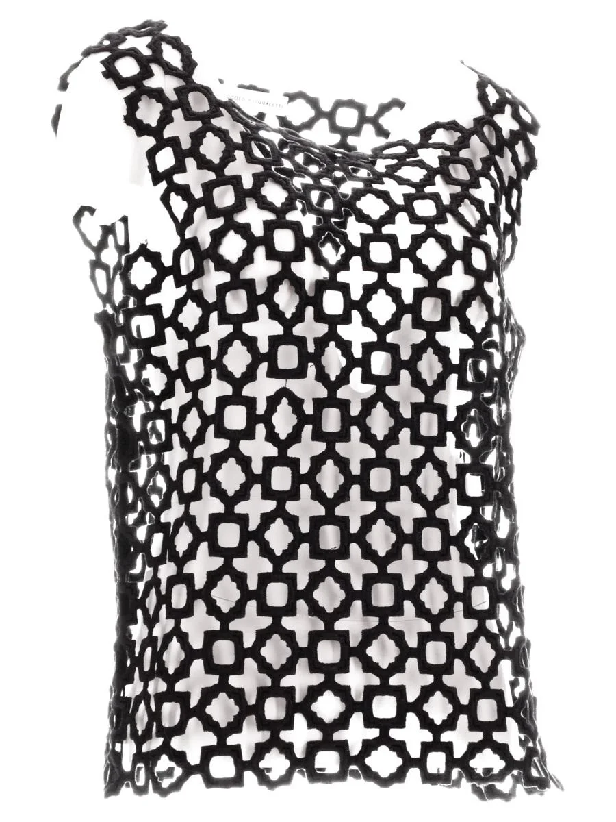 Niccolò Pasqualetti Carta Tank - Geometric Lace Embroidery - 1