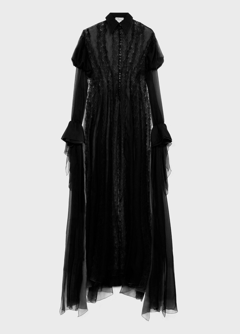 CHIFFON AND LACE SHIRT DRESS 1