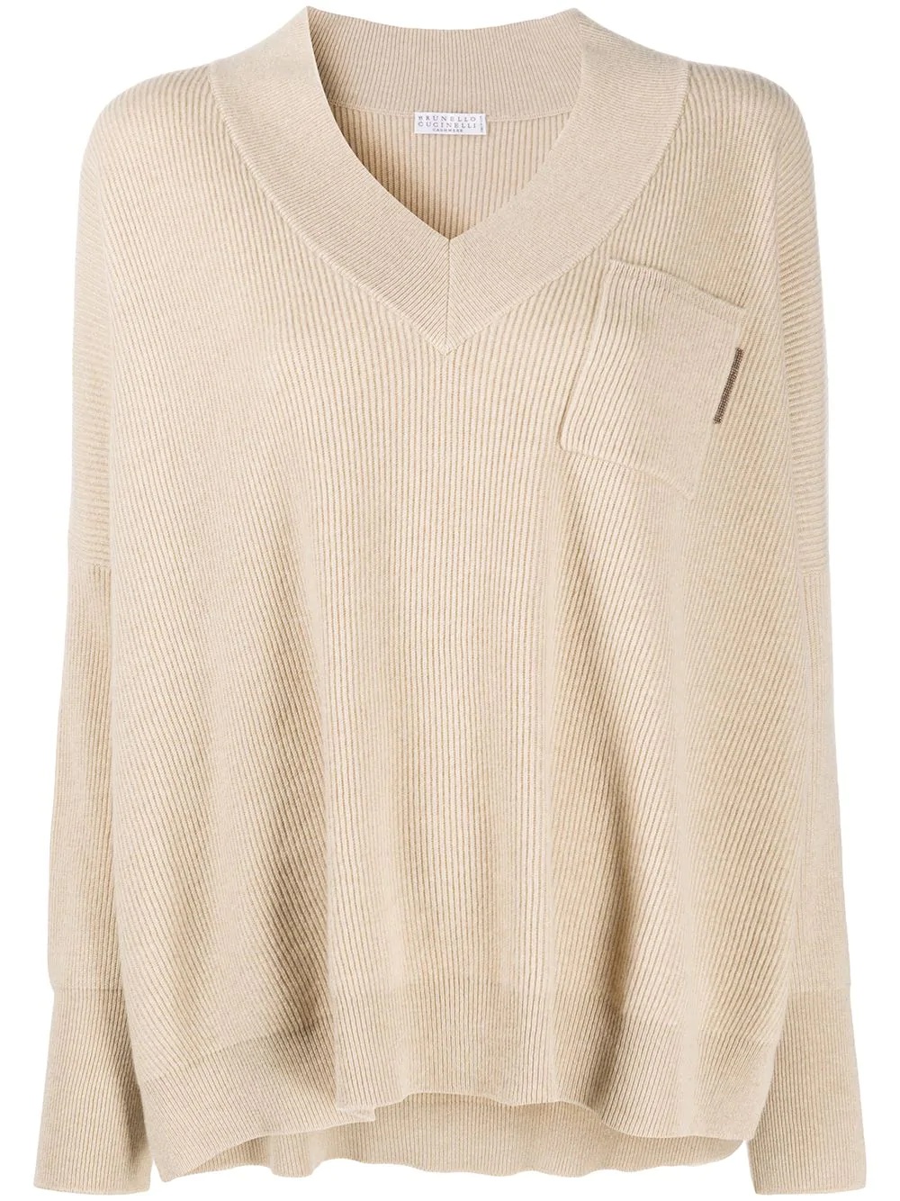 v-neck cashmere jumper - 1